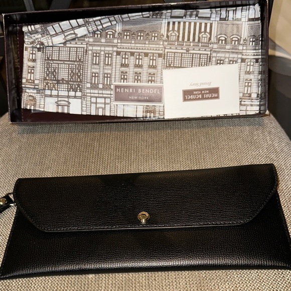Henri Bendel Black Clutch with Gold Accent - Picture 3 of 8